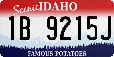 ID license plate 1B9215J