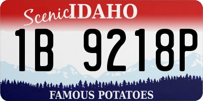 ID license plate 1B9218P