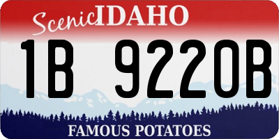 ID license plate 1B9220B