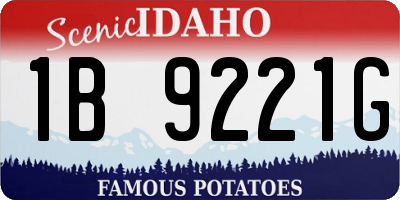 ID license plate 1B9221G