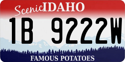 ID license plate 1B9222W