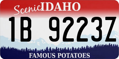 ID license plate 1B9223Z