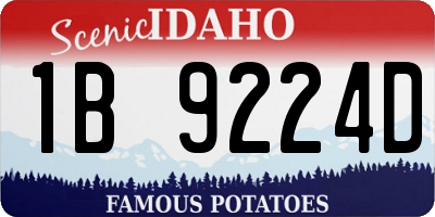ID license plate 1B9224D