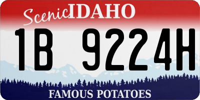 ID license plate 1B9224H
