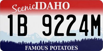 ID license plate 1B9224M