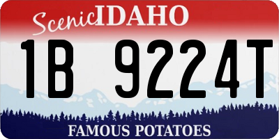 ID license plate 1B9224T