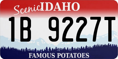 ID license plate 1B9227T