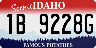 ID license plate 1B9228G