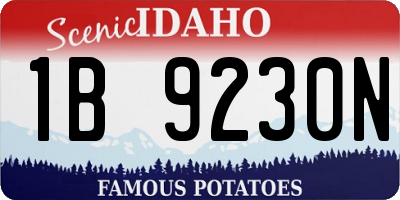 ID license plate 1B9230N