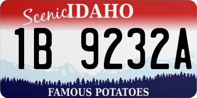 ID license plate 1B9232A