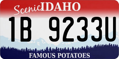 ID license plate 1B9233U