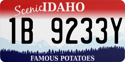ID license plate 1B9233Y