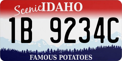 ID license plate 1B9234C