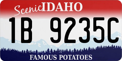 ID license plate 1B9235C
