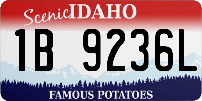 ID license plate 1B9236L