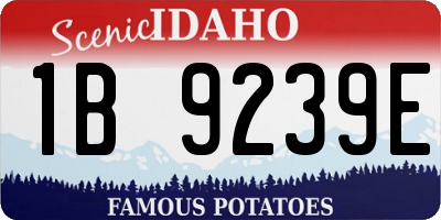 ID license plate 1B9239E