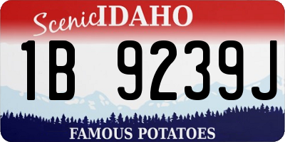 ID license plate 1B9239J