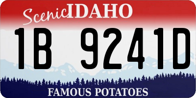 ID license plate 1B9241D