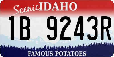 ID license plate 1B9243R