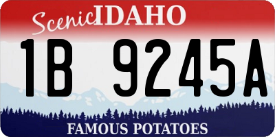ID license plate 1B9245A