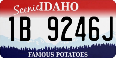 ID license plate 1B9246J