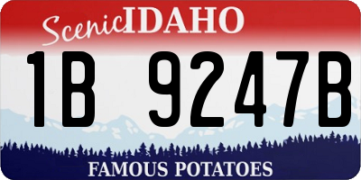 ID license plate 1B9247B