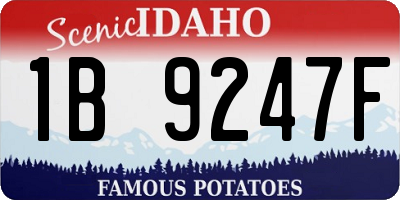 ID license plate 1B9247F
