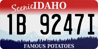 ID license plate 1B9247I
