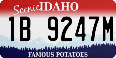ID license plate 1B9247M