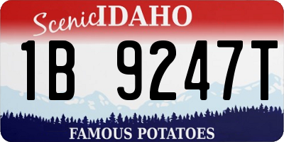 ID license plate 1B9247T