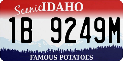 ID license plate 1B9249M
