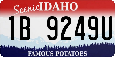 ID license plate 1B9249U