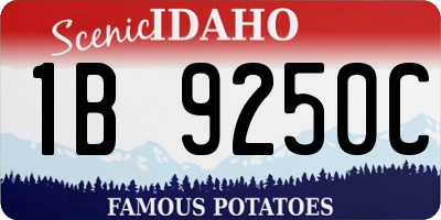ID license plate 1B9250C