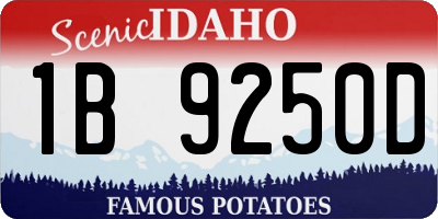 ID license plate 1B9250D