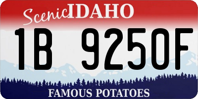 ID license plate 1B9250F