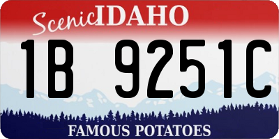 ID license plate 1B9251C