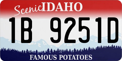 ID license plate 1B9251D