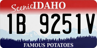 ID license plate 1B9251V