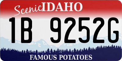 ID license plate 1B9252G