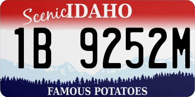 ID license plate 1B9252M