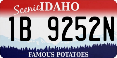 ID license plate 1B9252N