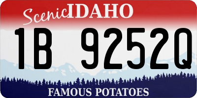 ID license plate 1B9252Q