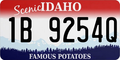 ID license plate 1B9254Q