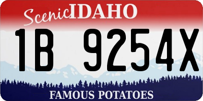 ID license plate 1B9254X