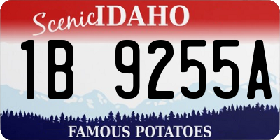 ID license plate 1B9255A