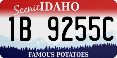 ID license plate 1B9255C