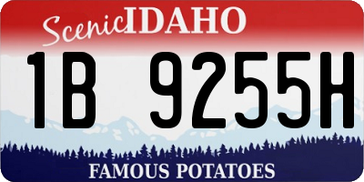 ID license plate 1B9255H