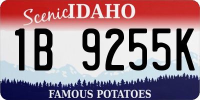 ID license plate 1B9255K