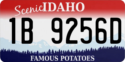ID license plate 1B9256D
