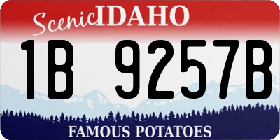 ID license plate 1B9257B